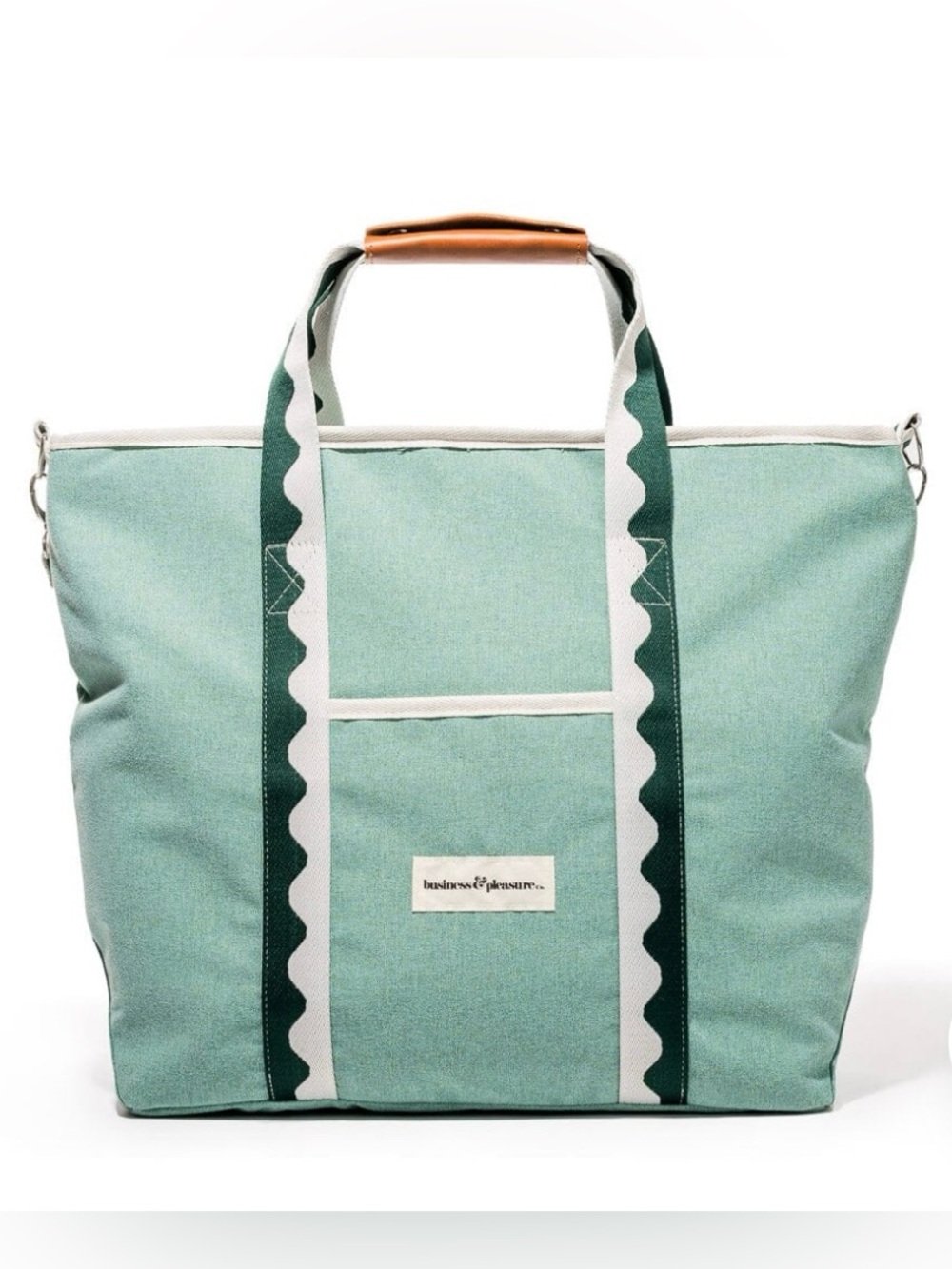 Business & Pleasure Mint Green Cooler Bag Beach Tote Potluck Grocery Bag